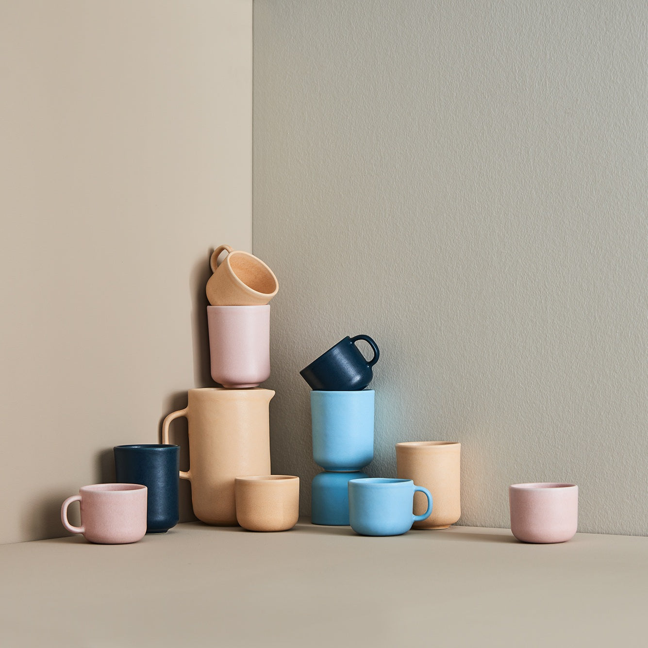 Tee Mug handmade Stoneware Mug Apricot