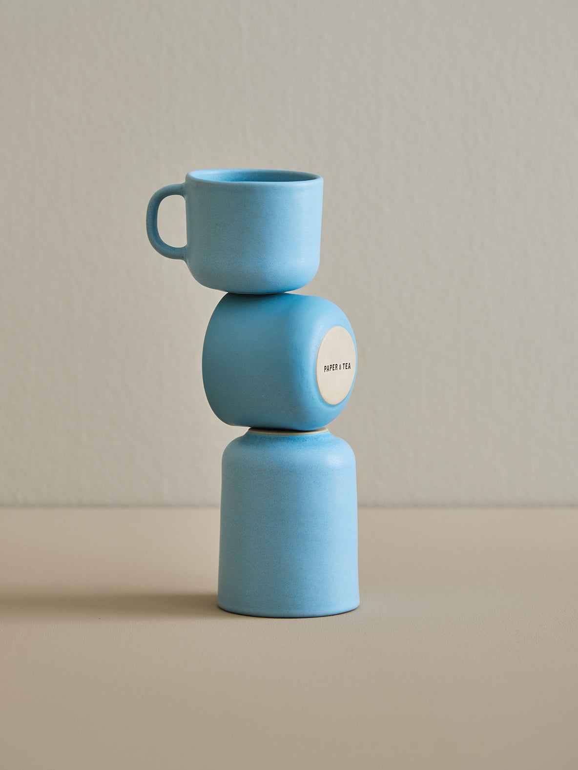 Tea Cup handmade Stoneware Cup Light Blue
